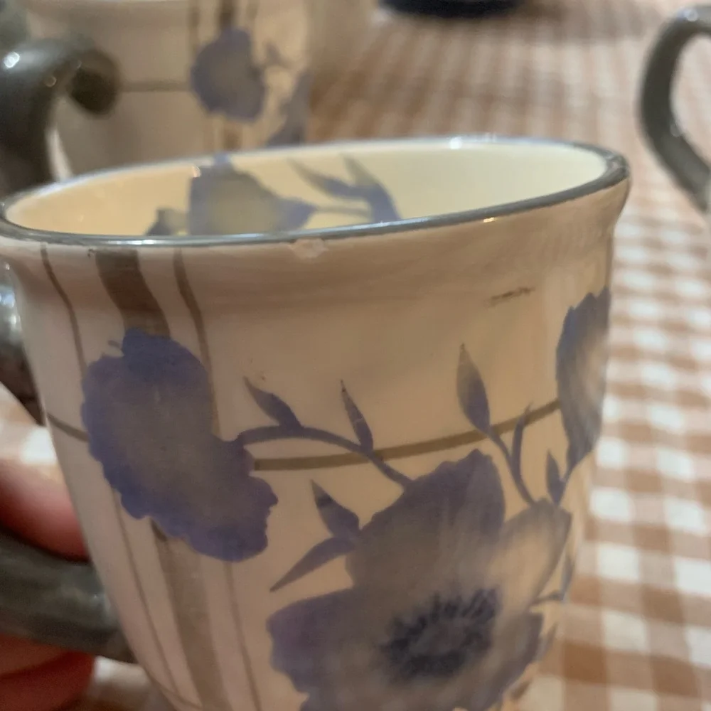 Pfaltzgraff Blue Floral Mugs Set - Picture 6 of 11